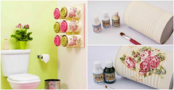 Bathroom Storage Ideas Tin Can Towel Holders