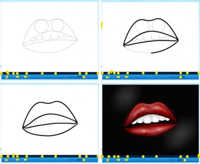 How to draw a graffiti cartoon lip step by step DIY instructions