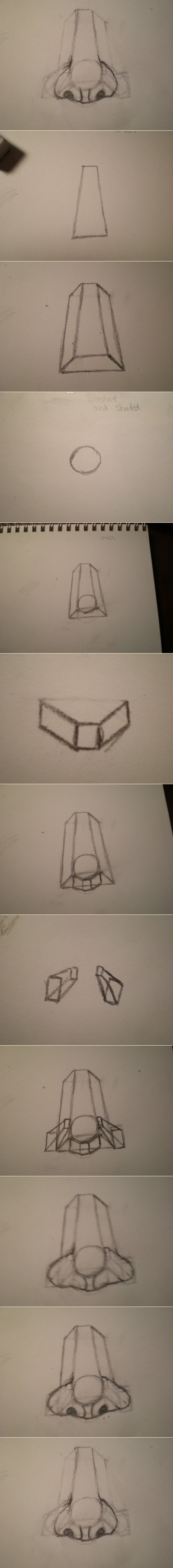 How to draw a nose step by step DIY instructions