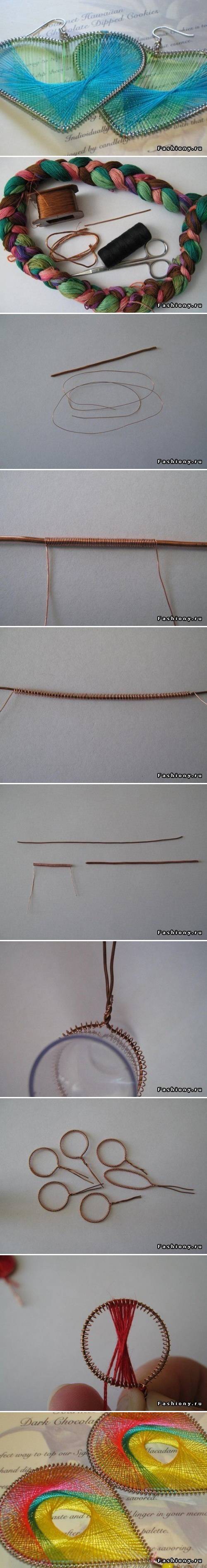 How to make Beautiful Wire Earrings step by step DIY instructions