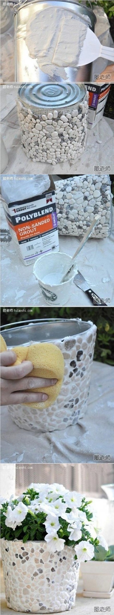 How to make decorational flower pot step by step DIY instructions