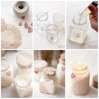 How to make unique romatic candle step by step DIY instructions