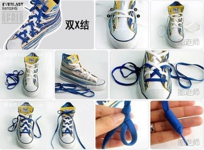 How to tie double cross style shoe lace step by step DIY instructions