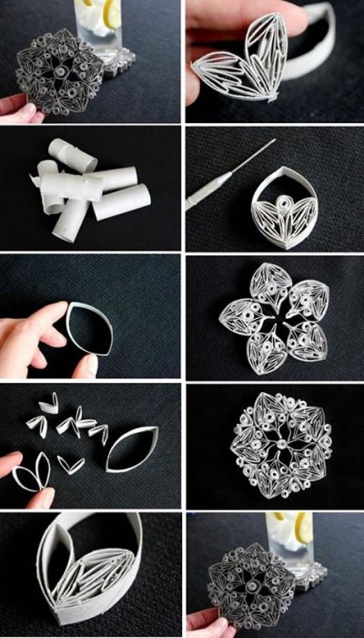 How to use recycled tissue tube to make your environment friendly drink coaster step by step DIY instructions