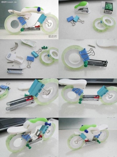 How to use stationery to make motocycle toy step by step DIY instructions