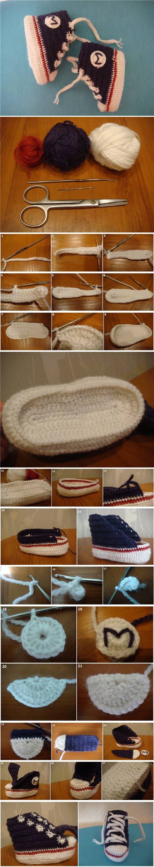 How To Crochet Tennis Booties step by step DIY tutorial instructions