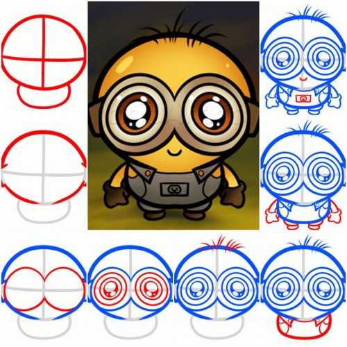 How To Draw a Chibi Minion step by step DIY tutorial instructions thumb