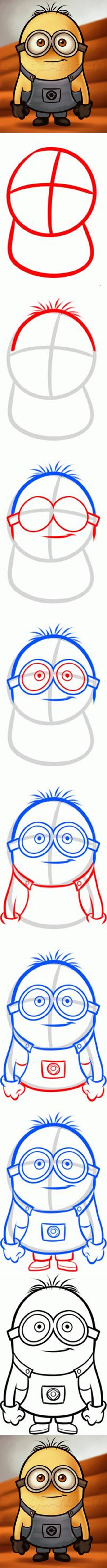 How To Draw a Minion from Despicable Me step by step DIY tutorial instructions