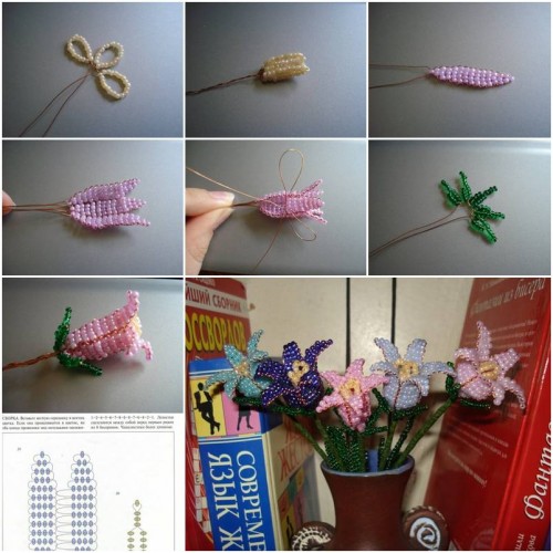 How To Make Beads Bell Flower step by step DIY tutorial instructions thumb
