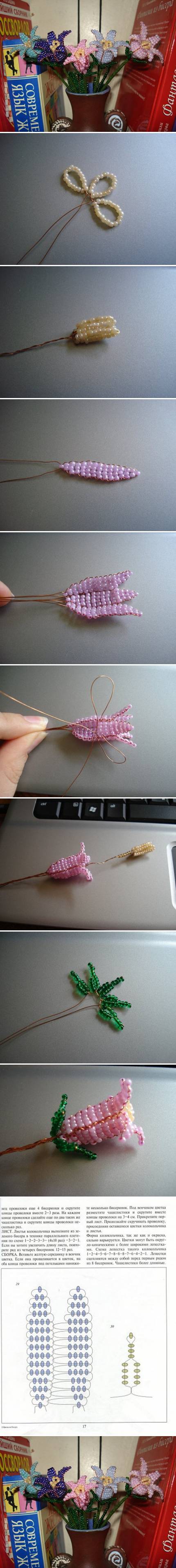 How To Make Beads Bell Flower step by step DIY tutorial instructions