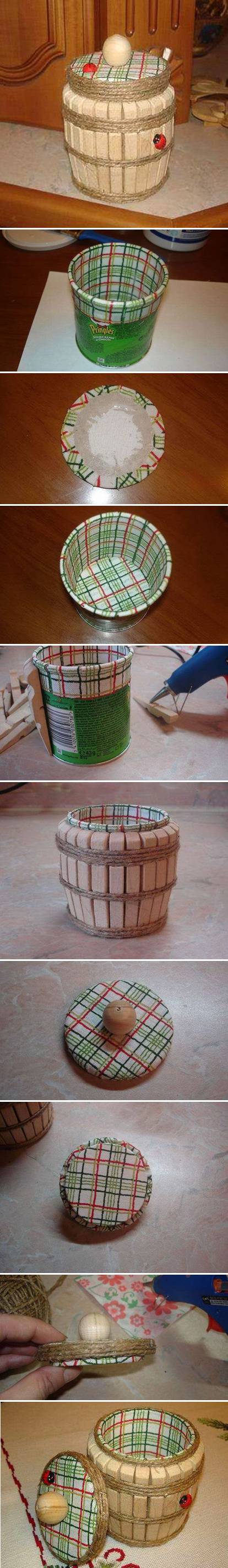 How To Make Clothespin Barrel step by step DIY tutorial instructions