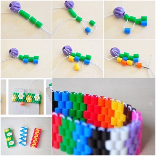How To Make Colorful Bracelet step by step DIY tutorial instructions thumb