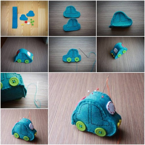 How To Make Cute Car Pincushion step by step DIY tutorial instructions thumb