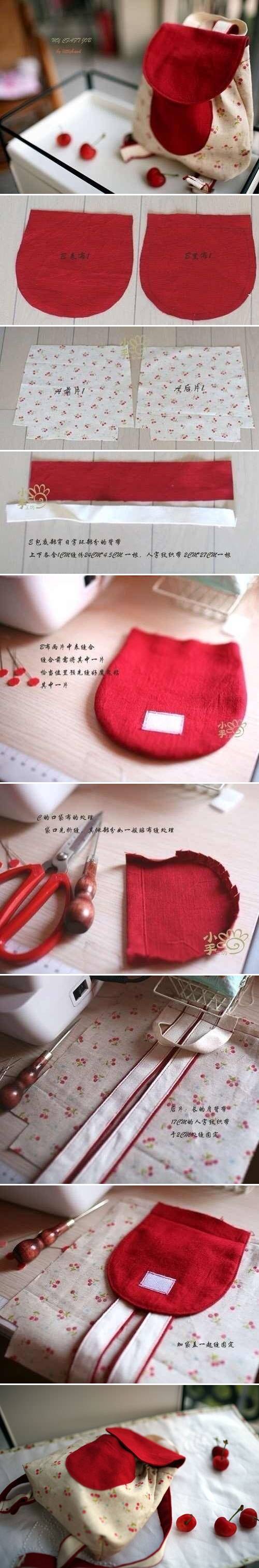 How To Make Cute Little Backpack step by step DIY tutorial instructions