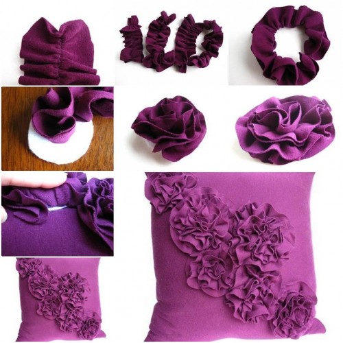 How to Make Flower Pillow Decoration step by step DIY tutorial instructions thumb