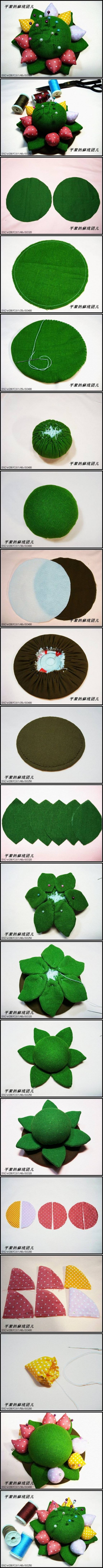 How to Make Flower Pincushion step by step DIY tutorial instructions