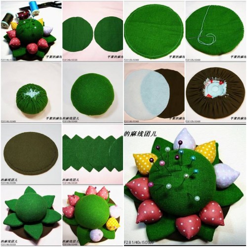 How to Make Flower Pincushion step by step DIY tutorial instructions thumb