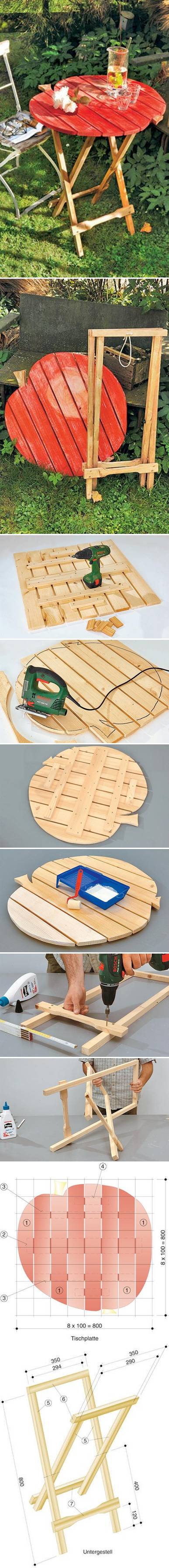 How to Make Garden Folding Table step by step DIY tutorial instructions