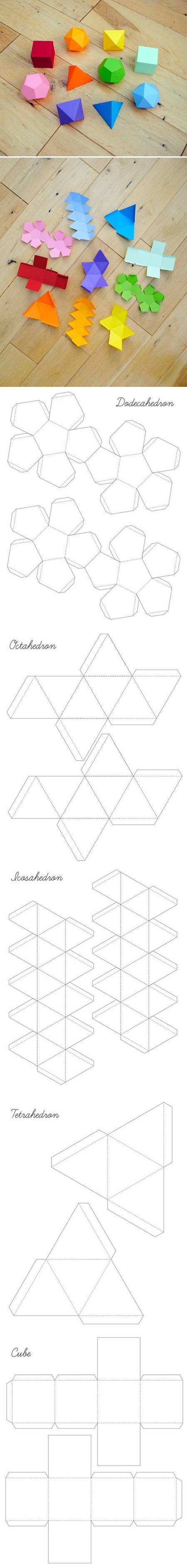 How to Make Geometrical Box Templates step by step DIY tutorial instructions