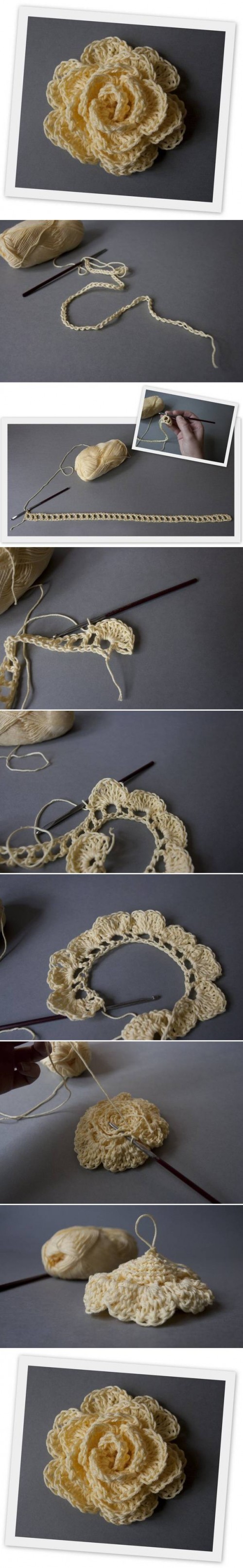 How to Make Hook Rose step by step DIY tutorial instructions