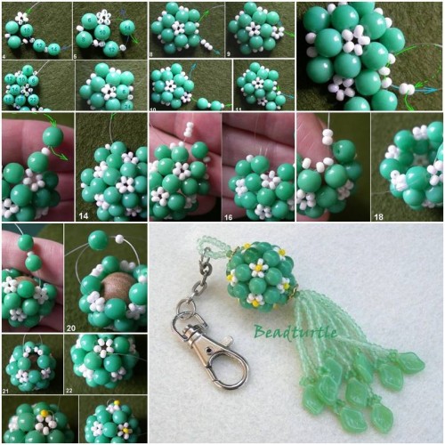 How to Make Key Chain Beads Charm step by step DIY tutorial instructions thumb