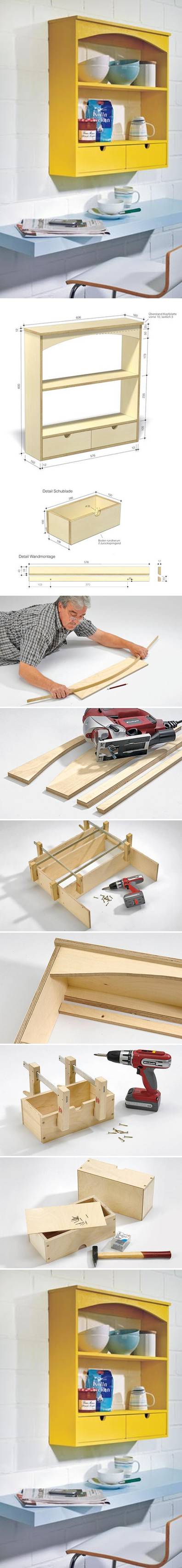 How to Make Kitchen Shelves step by step DIY tutorial instructions