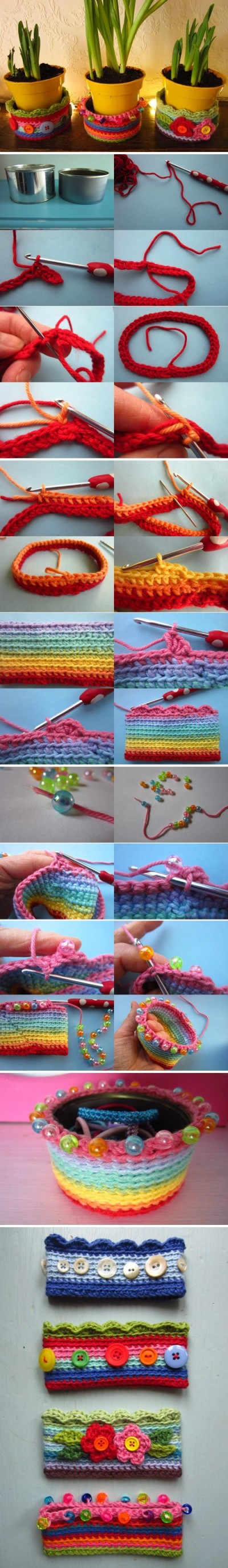 How to knit lovely basket step by step DIY tutorial picture instructions