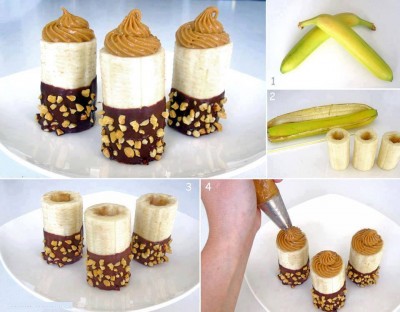 How to make Chocolate Dipped Peanut Butter Banana Bites step by step DIY tutorial instructions
