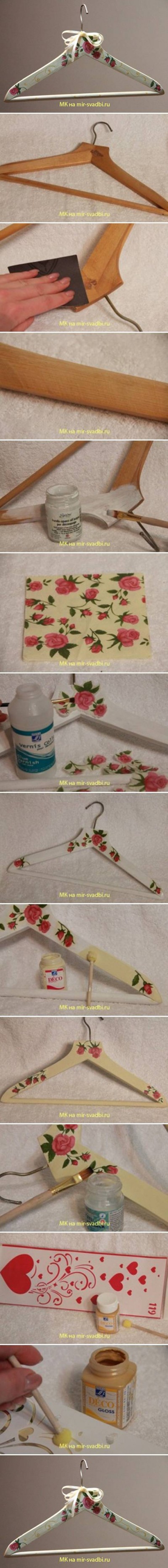 How to make Hanger Decoupage step by step DIY instructions
