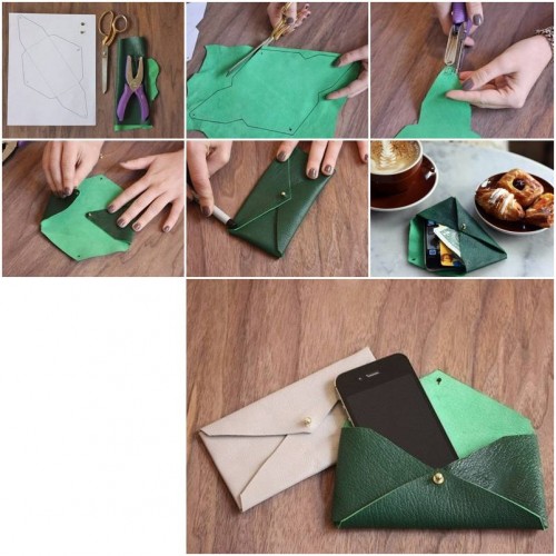 How to make Leather Envelope Case step by step DIY tutorial instructions thumb