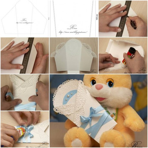 How to make Newborn Envelope Card step by step DIY tutorial instructions thumb