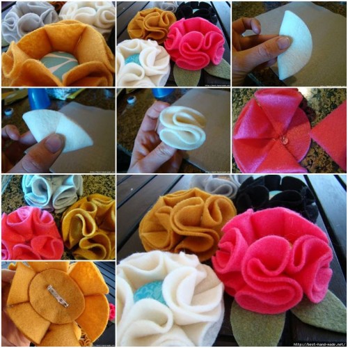How to make Nice Modular Felt Flower step by step DIY tutorial instructions thumb