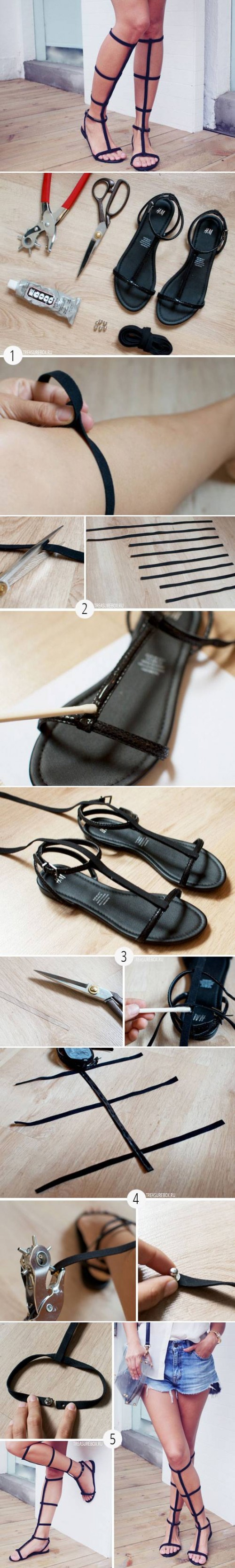 How to make Nice Old Sandal Transformation step by step DIY tutorial instructions