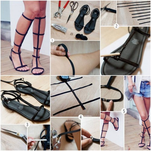 How to make Nice Old Sandal Transformation step by step DIY tutorial instructions thumb