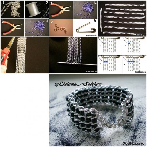 How to make Nice Wide Bracelet step by step DIY tutorial instructions thumb