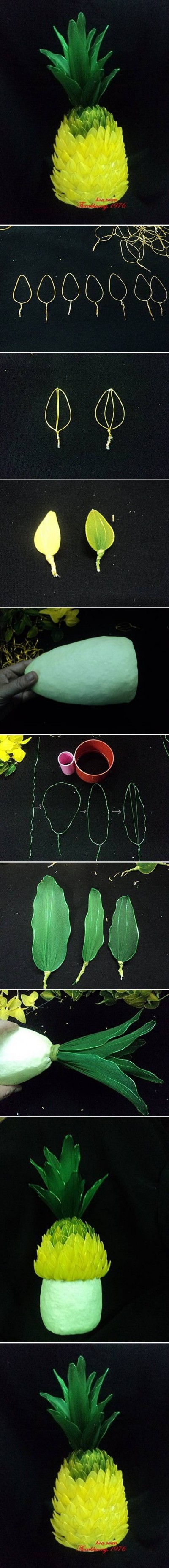 How to make Nylon Pineapple step by step DIY tutorial instructions