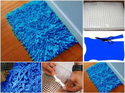 How to make Old Shirt Floor Mat step by step DIY tutorial instructions thumb