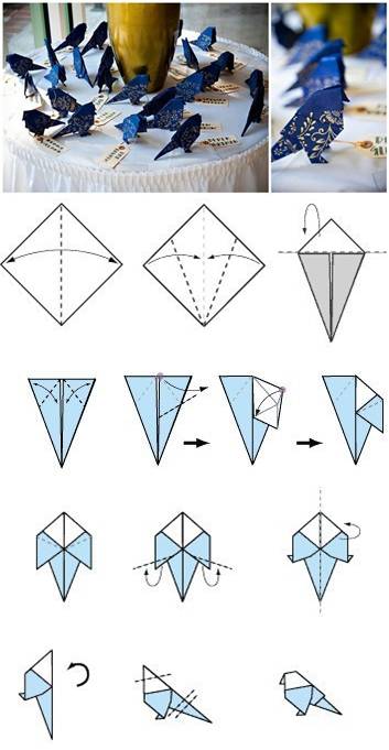 How to make Paper Bird Decor step by step DIY tutorial instructions