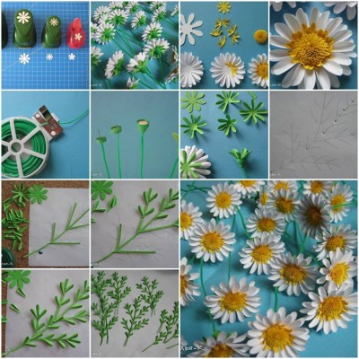 How to make Paper Daisies step by step DIY tutorial instructions thumb