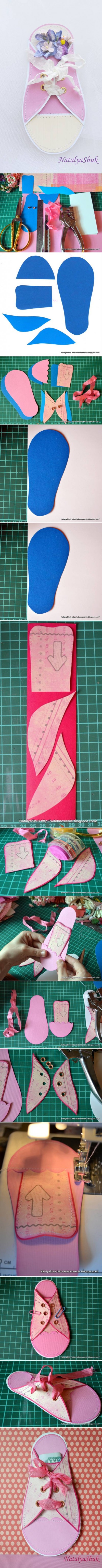 How to make Paper Sneaker Card step by step DIY tutorial instructions