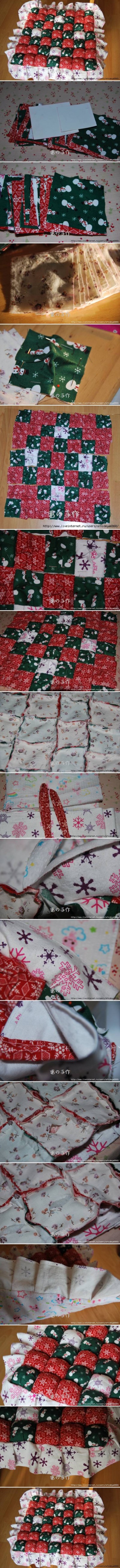 How to make Patchwork Pillow step by step DIY instructions