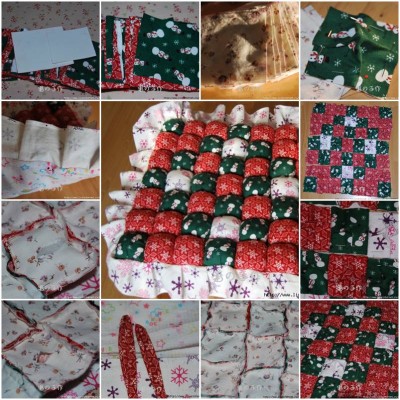 How to make Patchwork Pillow step by step DIY instructions thumb
