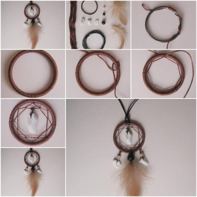How to make Pendant Dreamcatcher step by step DIY tutorial instructions thumb