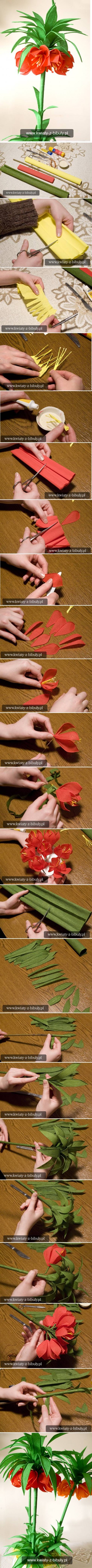 How to make Pretty Crepe Paper Flower step by step DIY tutorial instructions