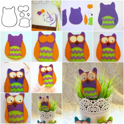 How to make Pretty Felt Owl step by step DIY tutorial instructions thumb