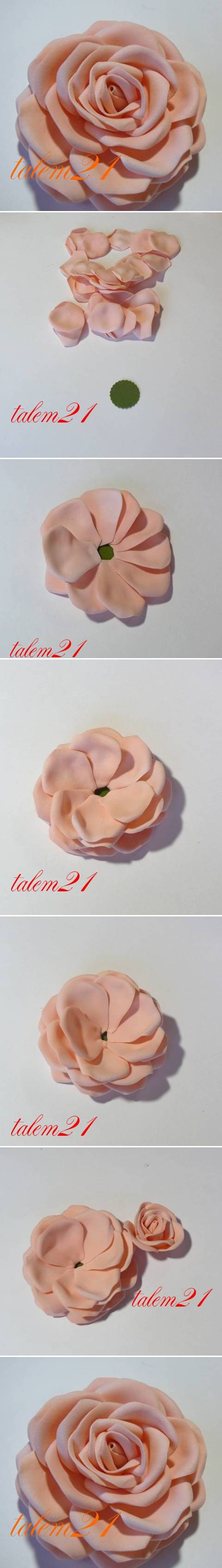 How to make Quick Modular Rose step by step DIY tutorial instructions