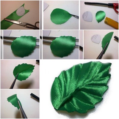 How to make Ribbon Leaf step by step DIY tutorial instructions thumb