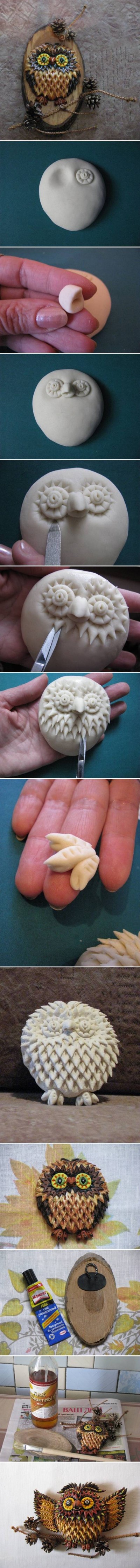 How to make Salt Dough Owl step by step DIY tutorial instructions