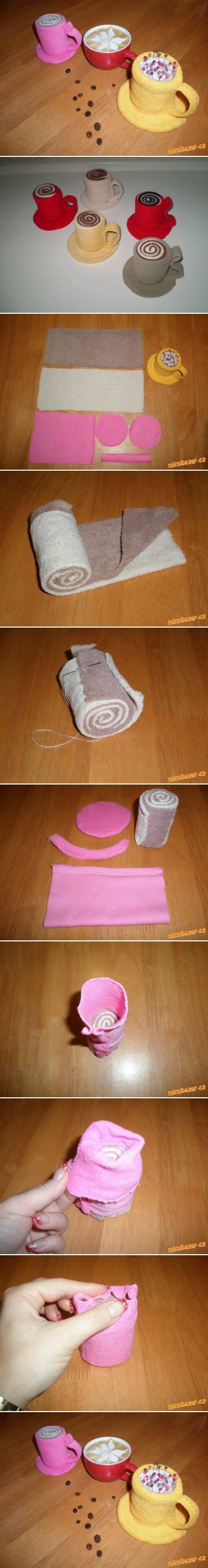 How to make Sew Cup Pincushion step by step DIY tutorial instructions