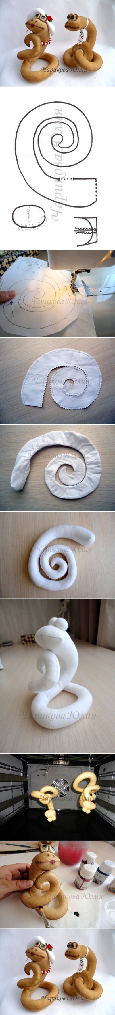 How to make Sew Fabric Snake step by step DIY instructions